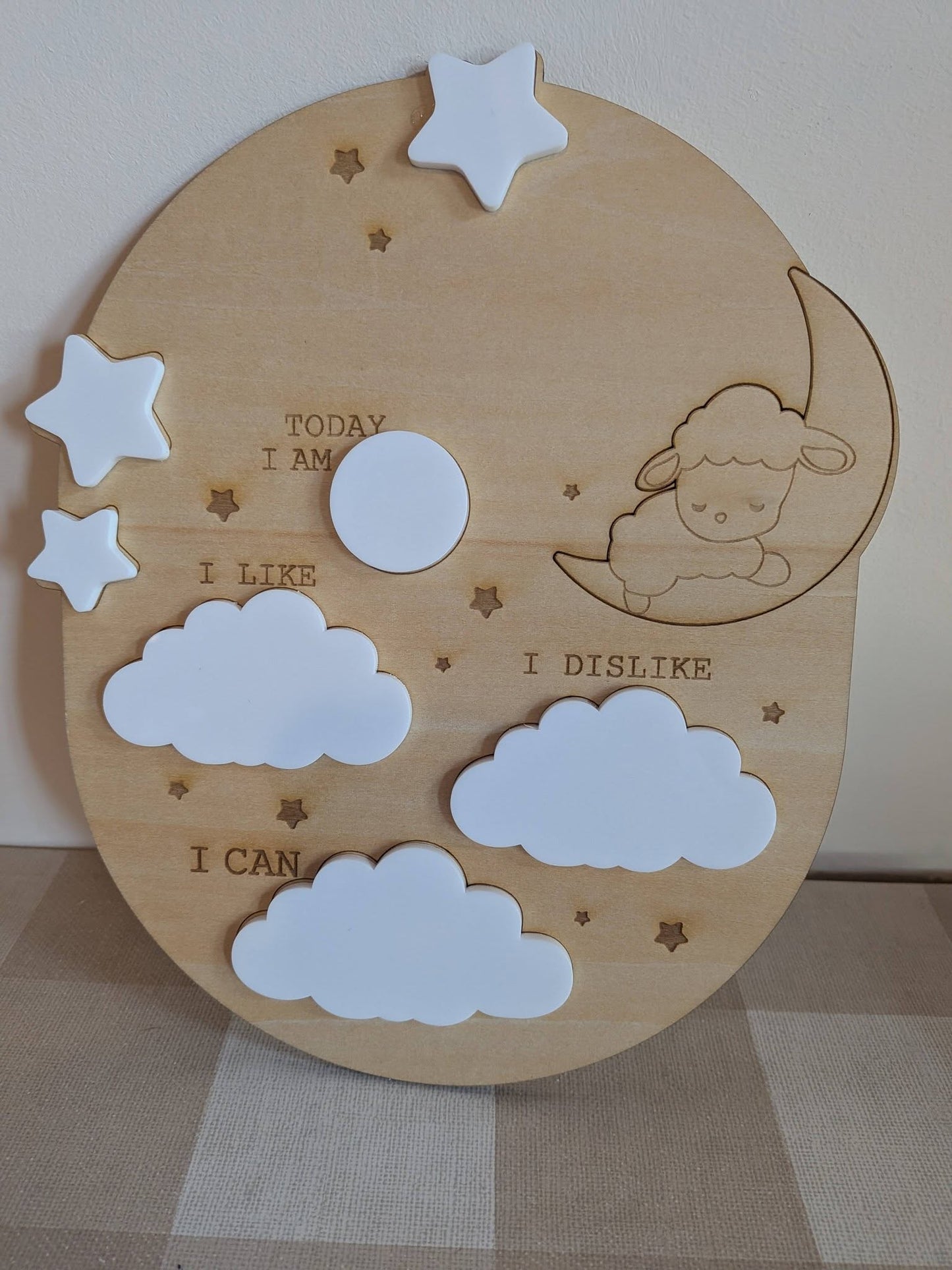 Personalised Sleepy Lamb Birthday Milestone Board