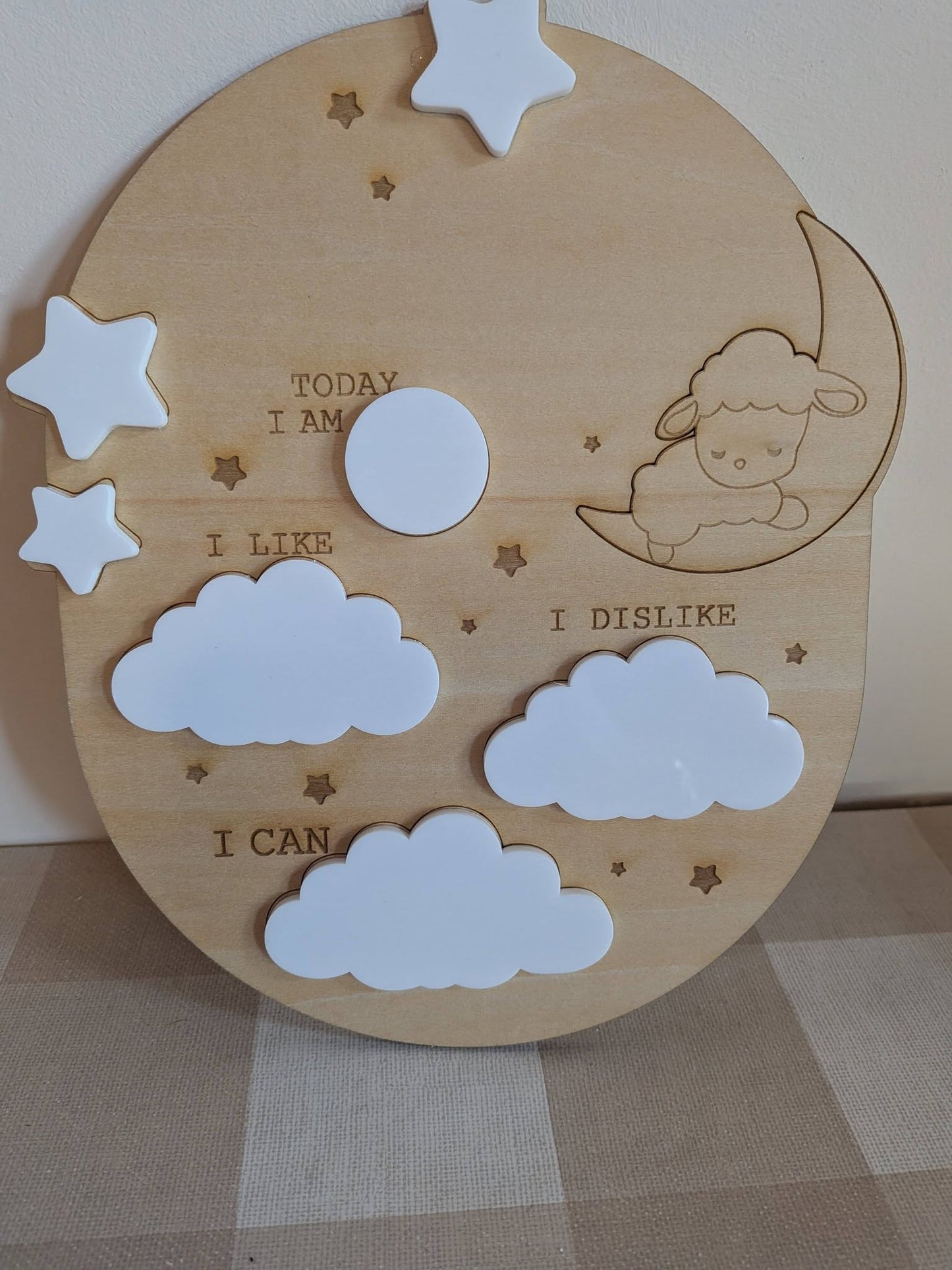 Personalised Sleepy Lamb Birthday Milestone Board