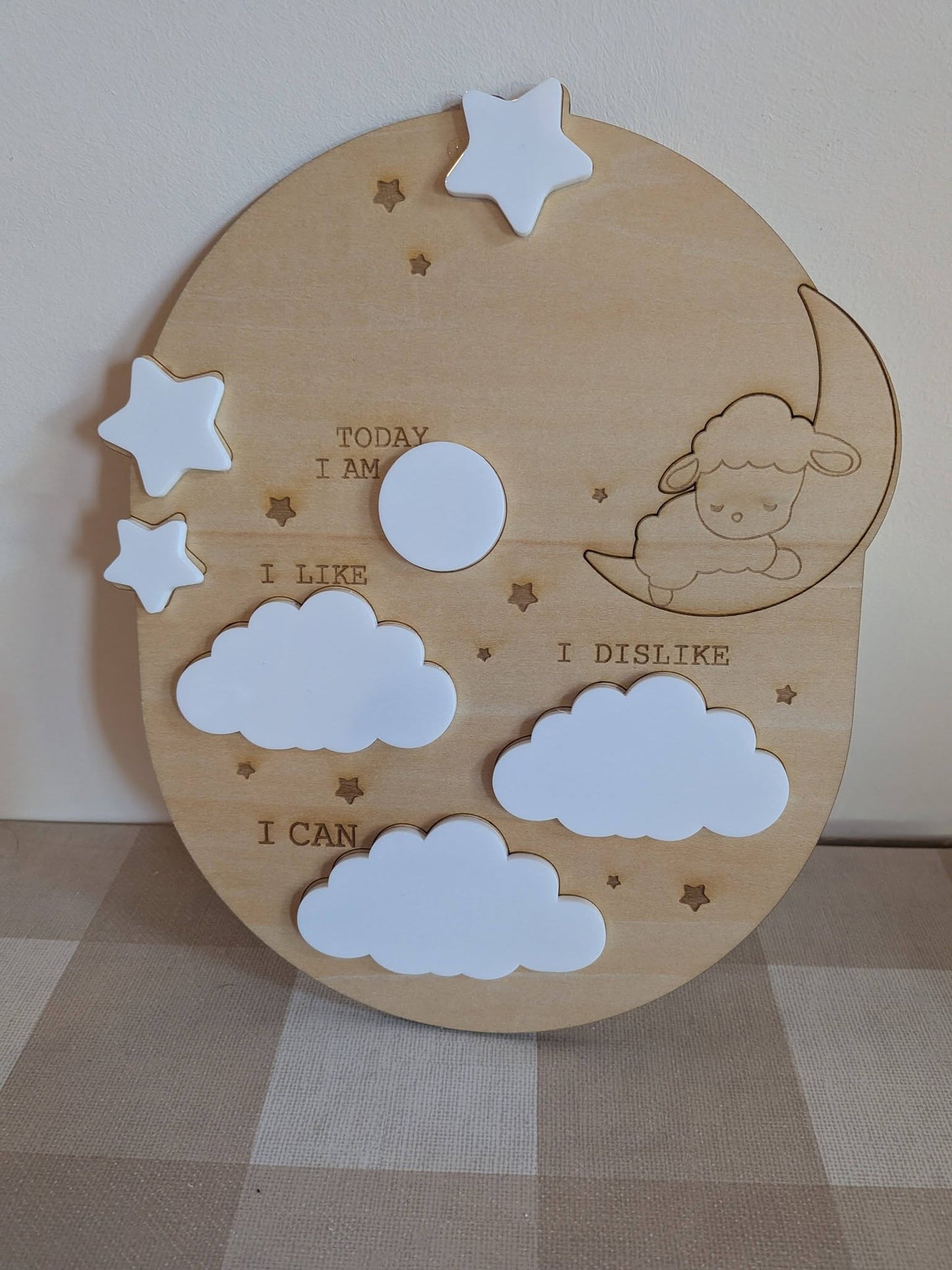 Personalised Sleepy Lamb Birthday Milestone Board