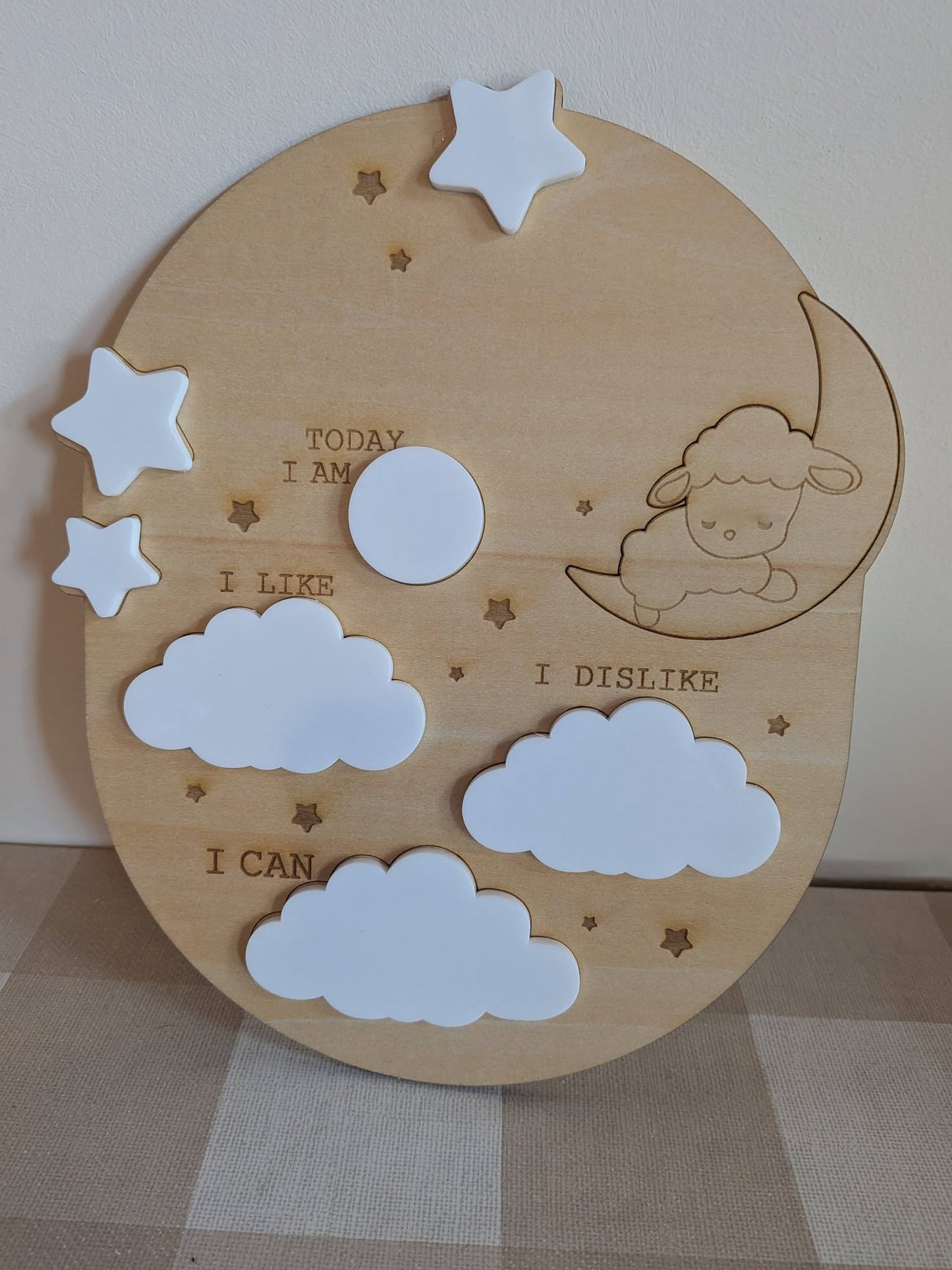 Personalised Sleepy Lamb Birthday Milestone Board