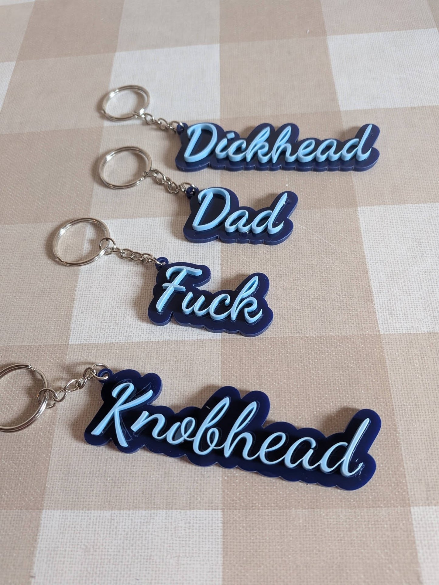Personalised Acrylic Word Keyring