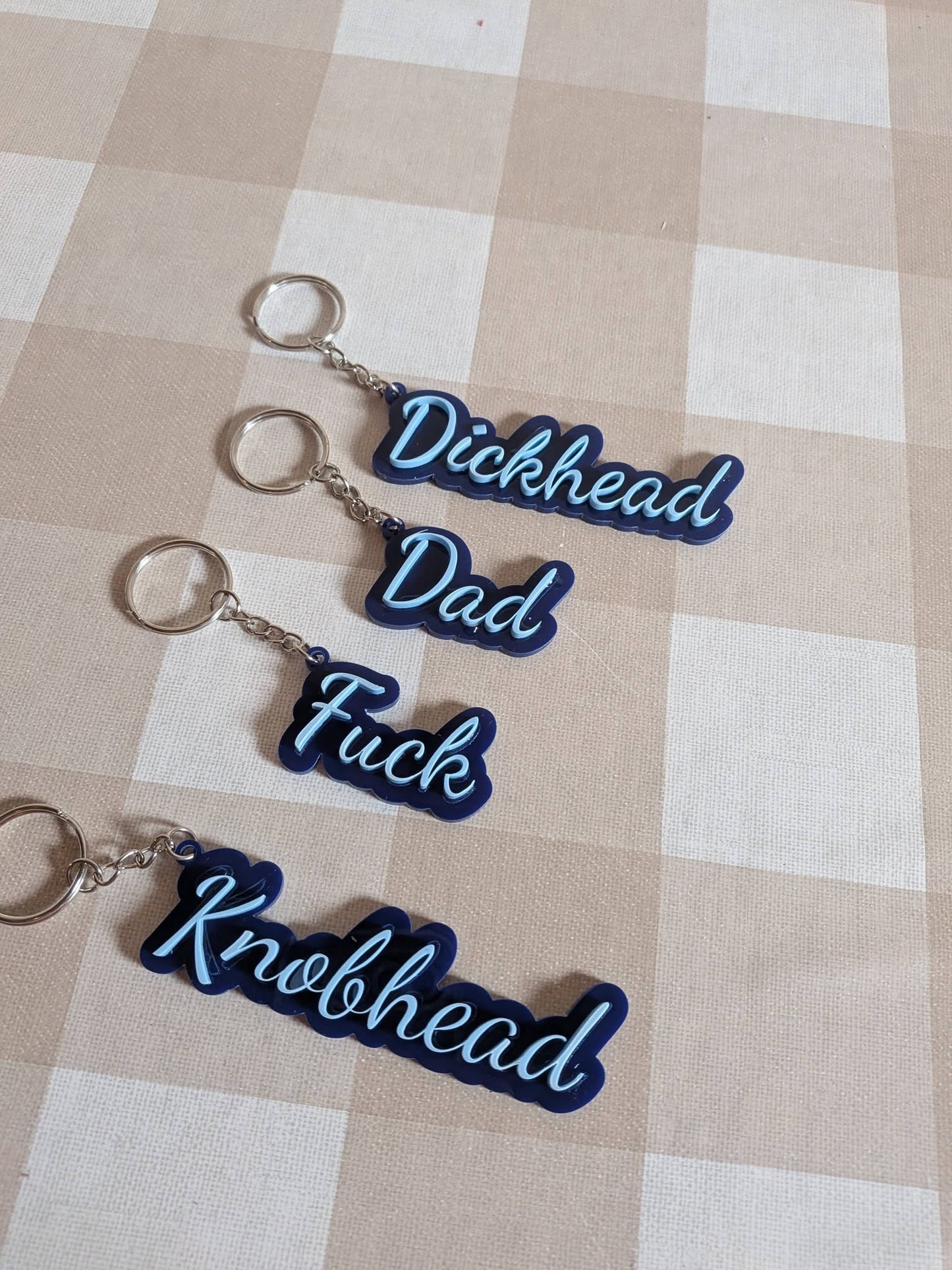 Personalised Acrylic Word Keyring