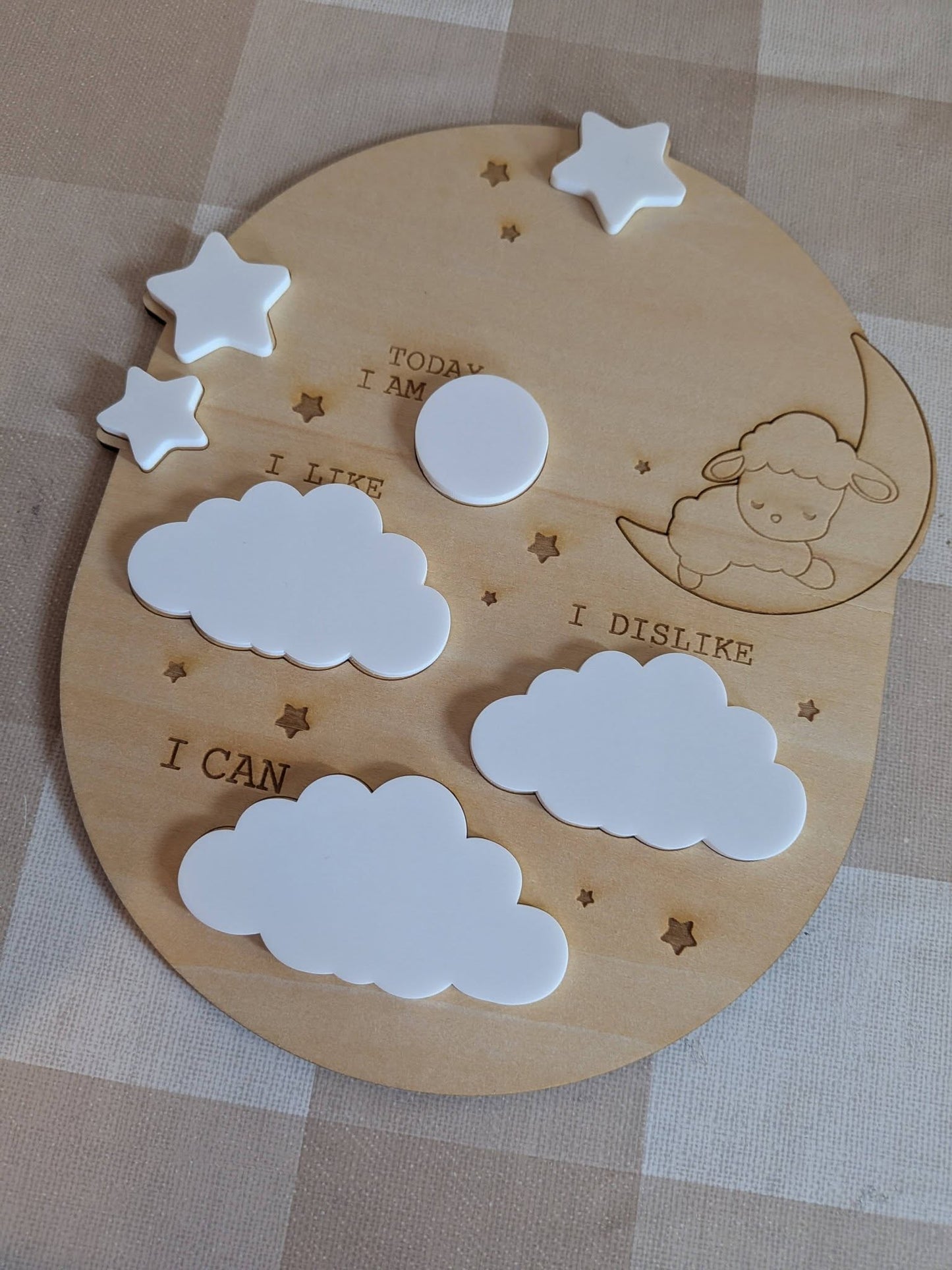 Personalised Sleepy Lamb Birthday Milestone Board