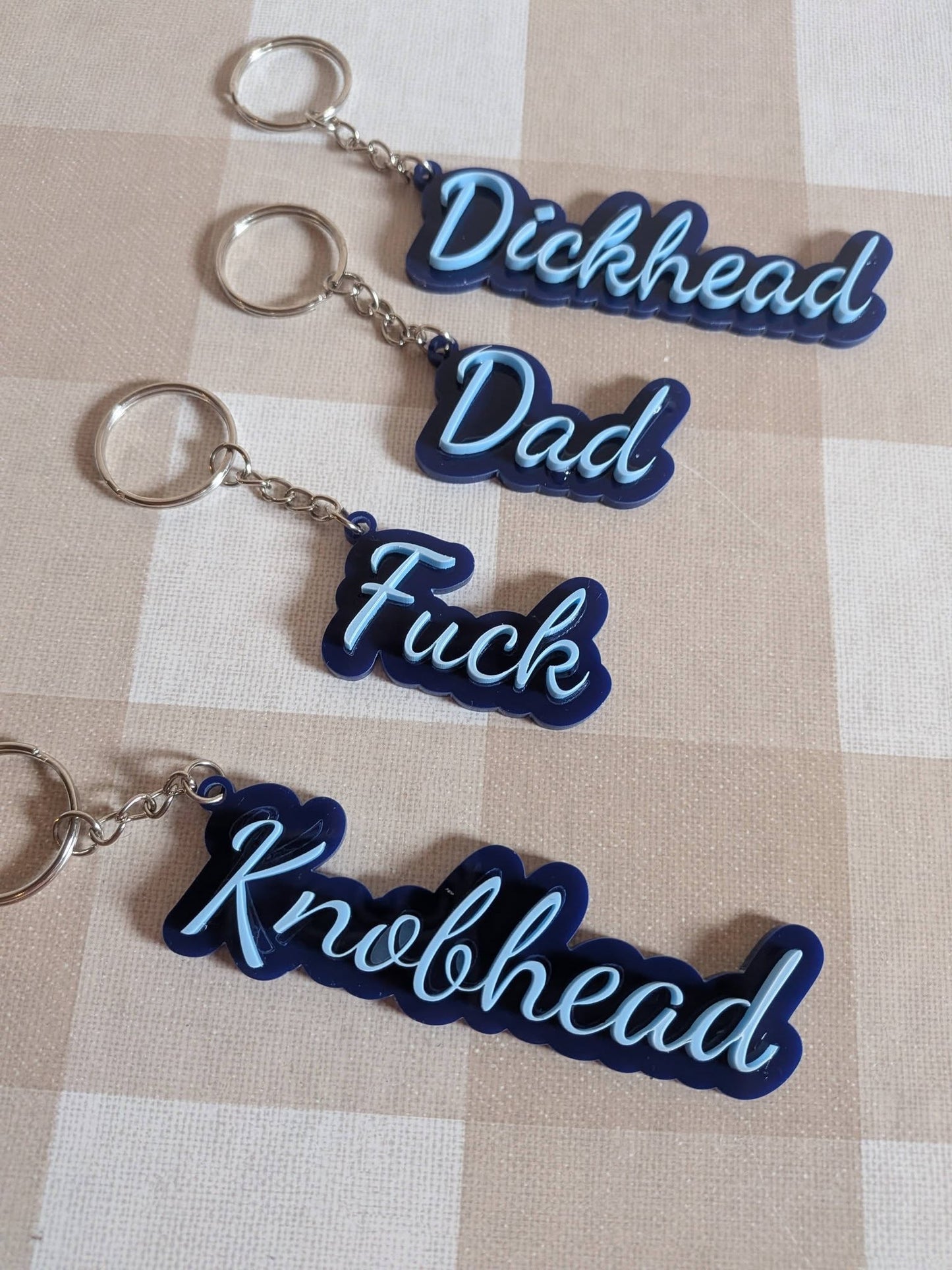 Personalised Acrylic Word Keyring