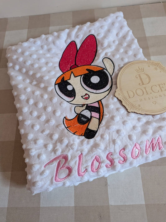 Personalised Powerpuff Girls Embroidered Blanket