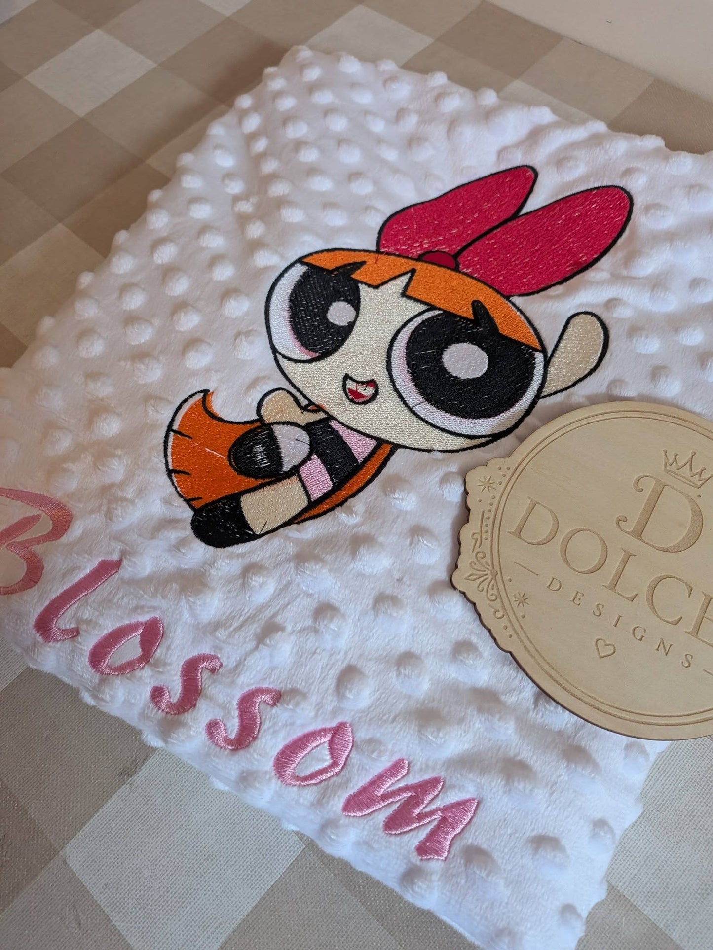 Personalised Powerpuff Girls Embroidered Blanket