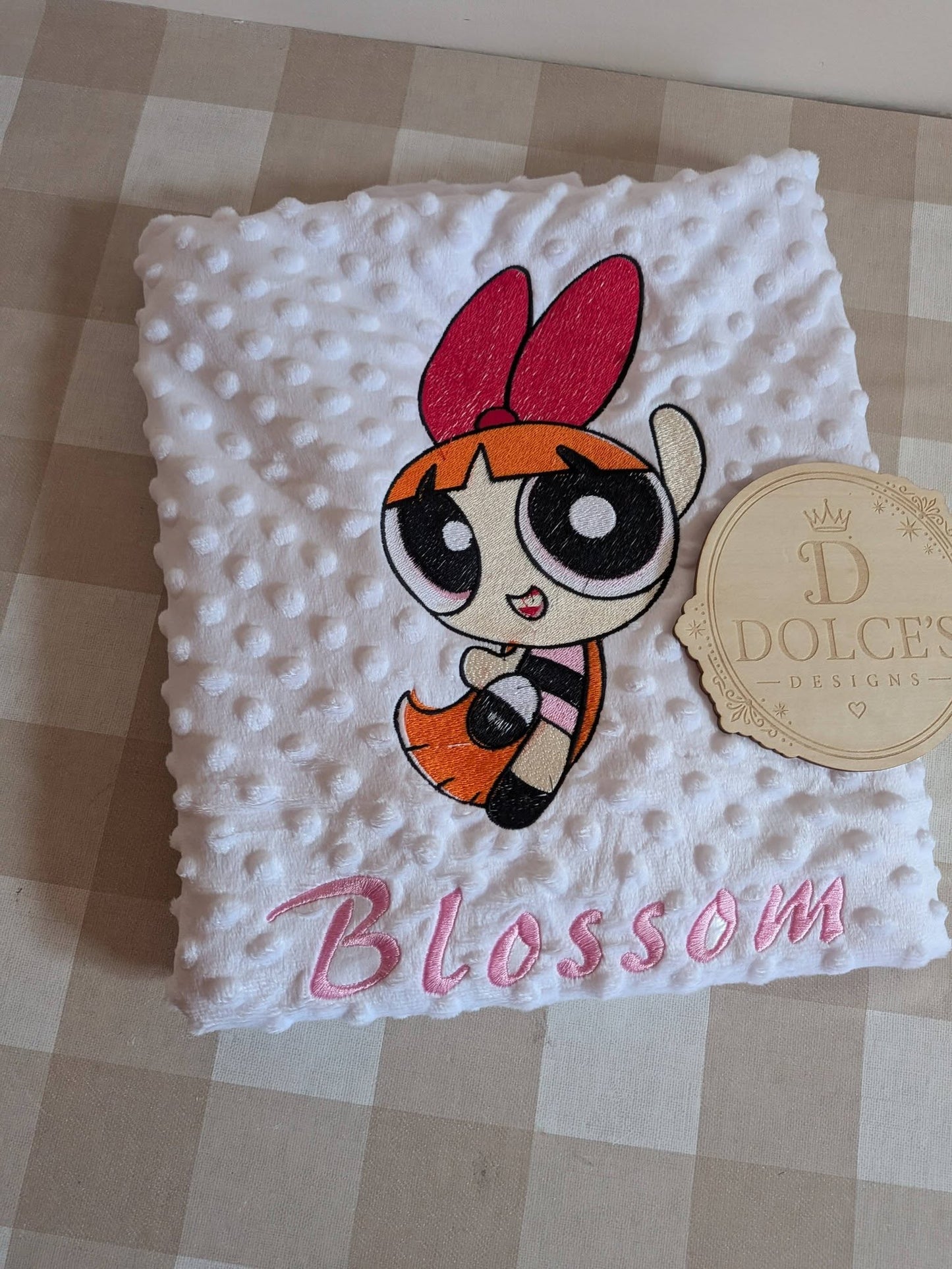 Personalised Powerpuff Girls Embroidered Blanket