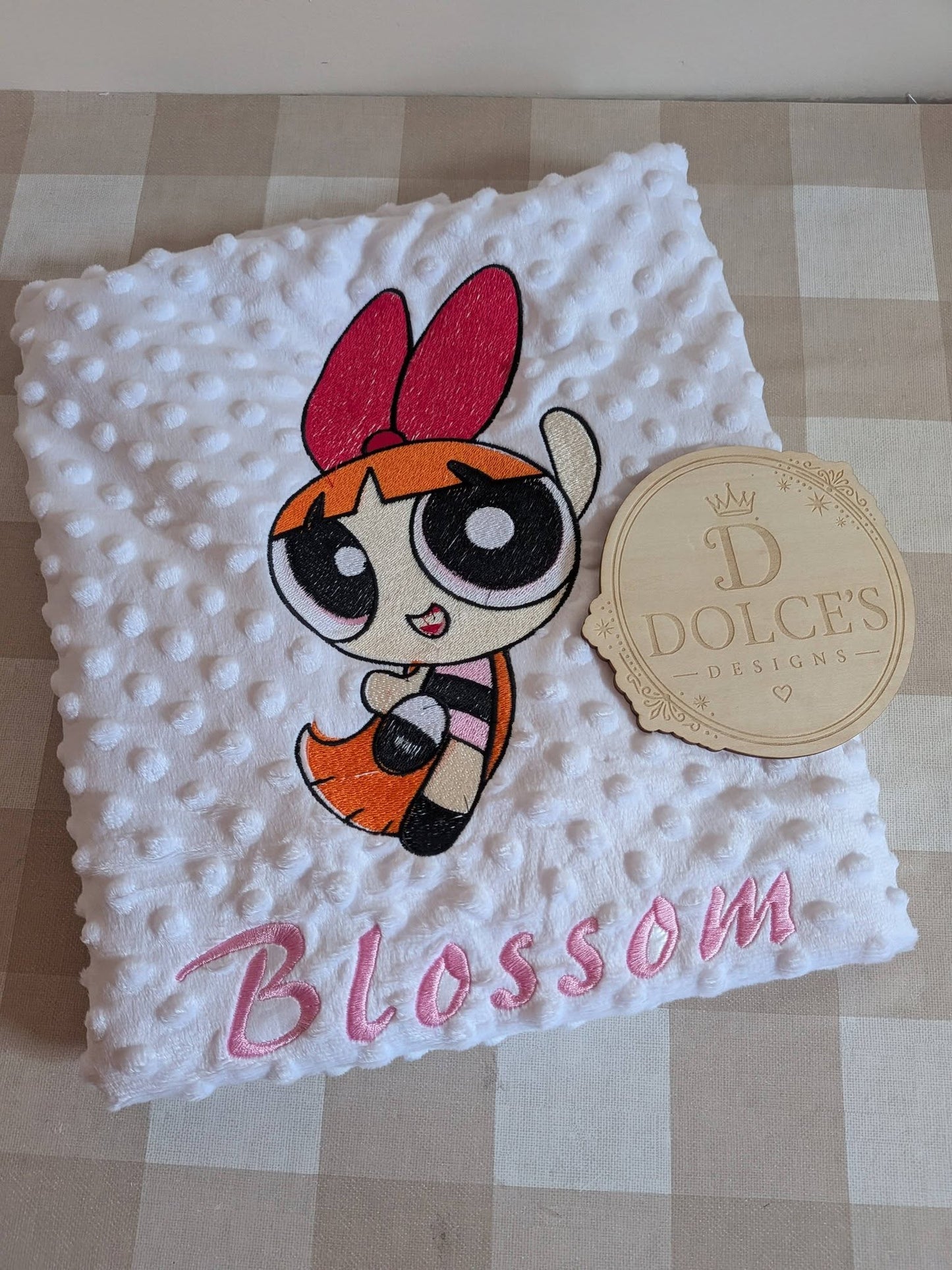 Personalised Powerpuff Girls Embroidered Blanket