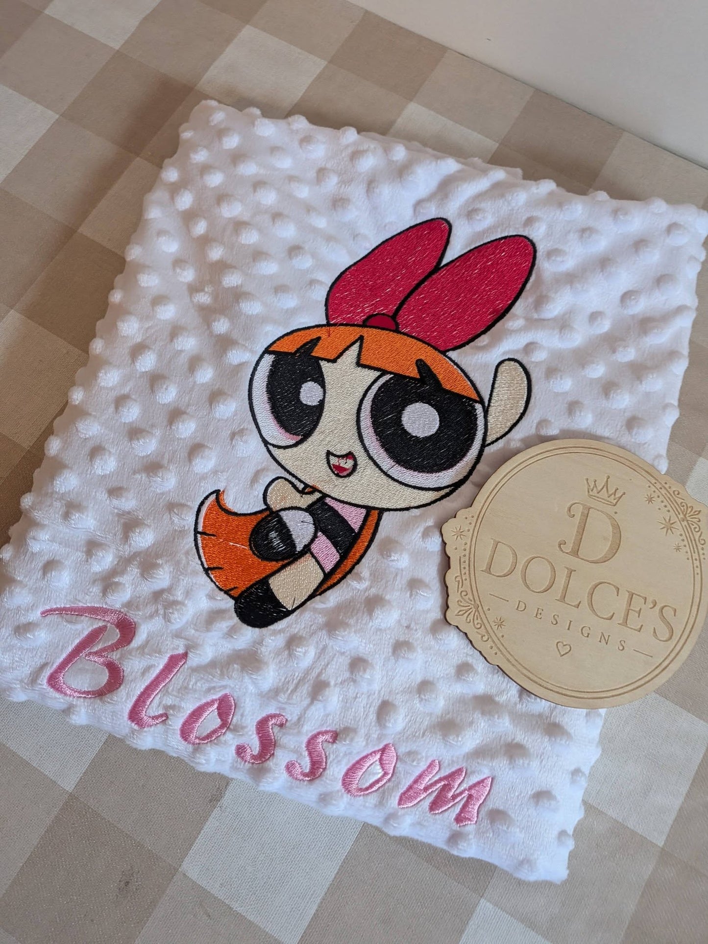 Personalised Powerpuff Girls Embroidered Blanket