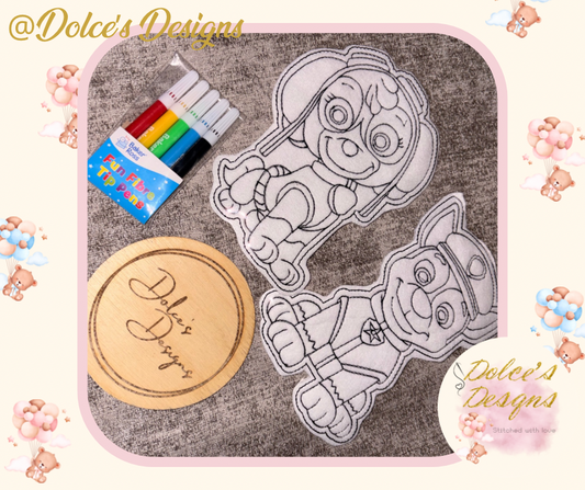 Paw Patrol Embroidered Colouring