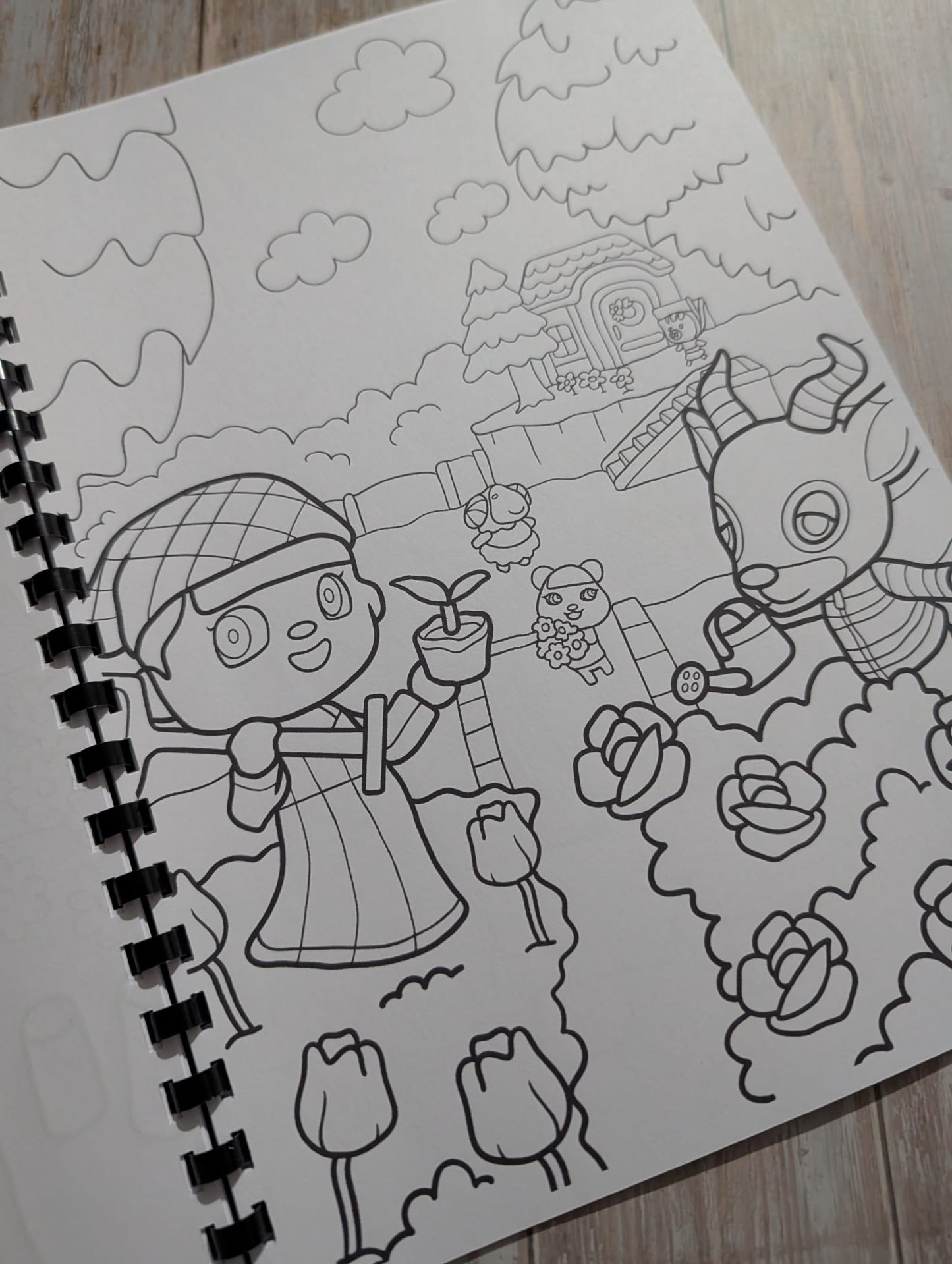 Cosy Village Colouring Book A4 | Cute Life Simulation Colouring Book | 20+ Pages | Aesthetic Colouring Book | Printed in UK