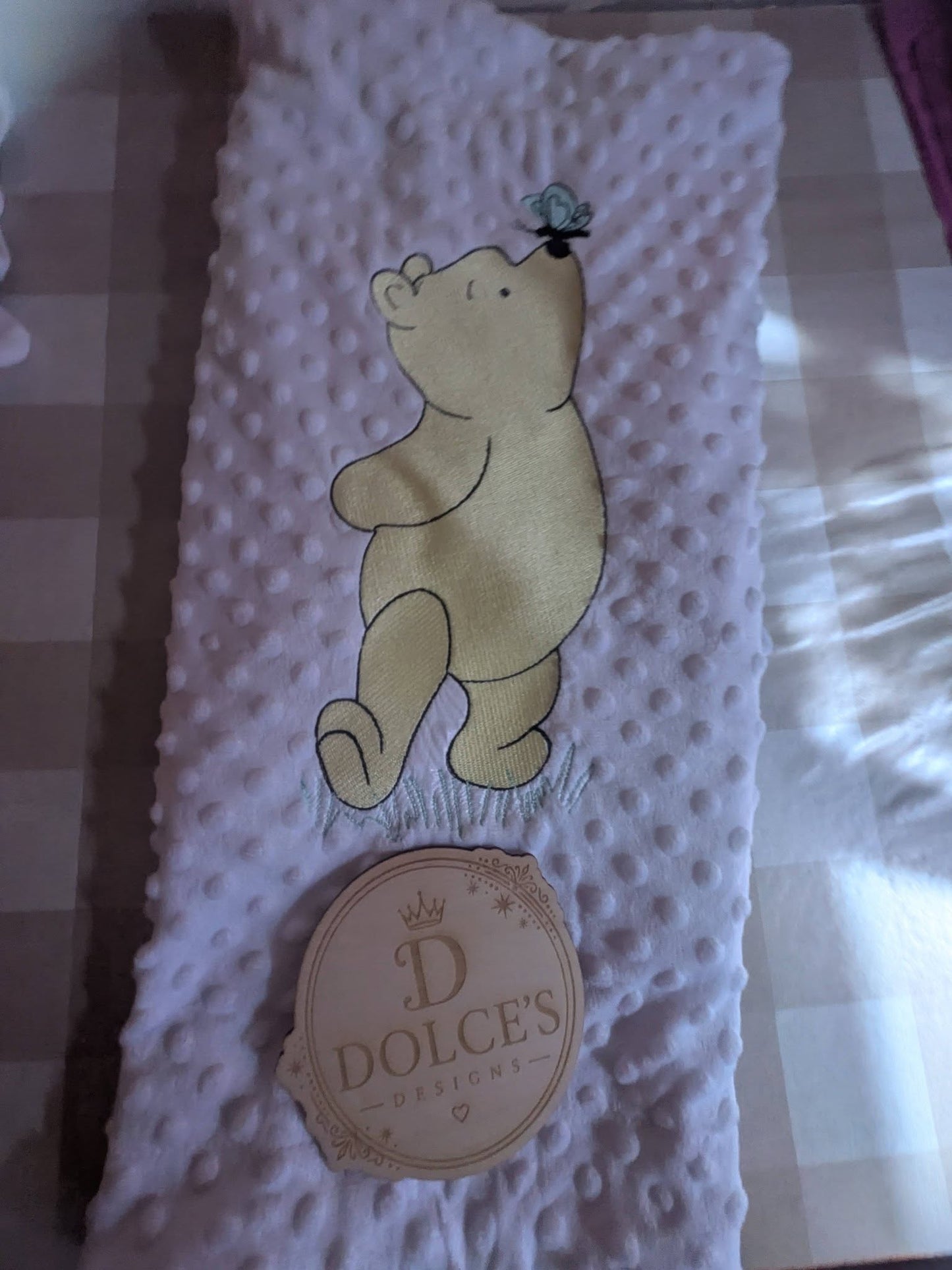 Luxury Classic Bear Embroidered Baby Blanket | Soft White Minky Pram Blanket | Personalised Baby Blanket | New Baby Gift