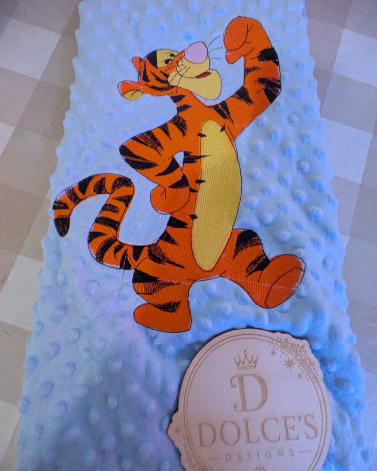 Tigger Inspired Baby Blanket – Blue Embroidered Winnie the Pooh Design