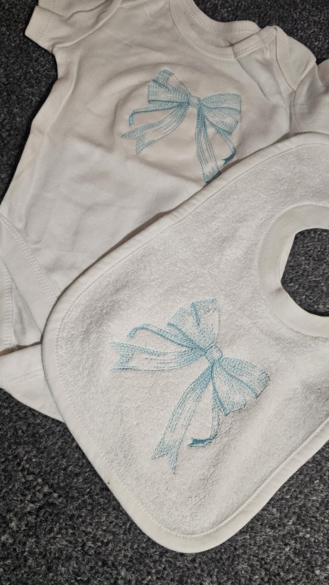 Bow Sketch Baby Vest & Bib  IN STOCK/READY TO POST
