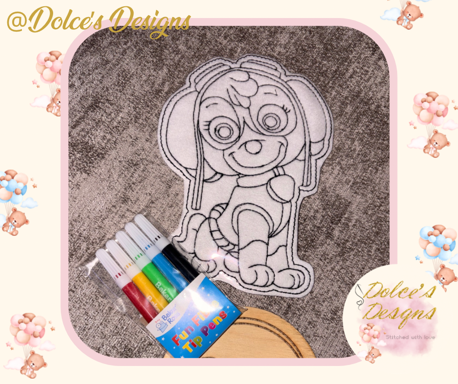 Paw Patrol Embroidered Colouring