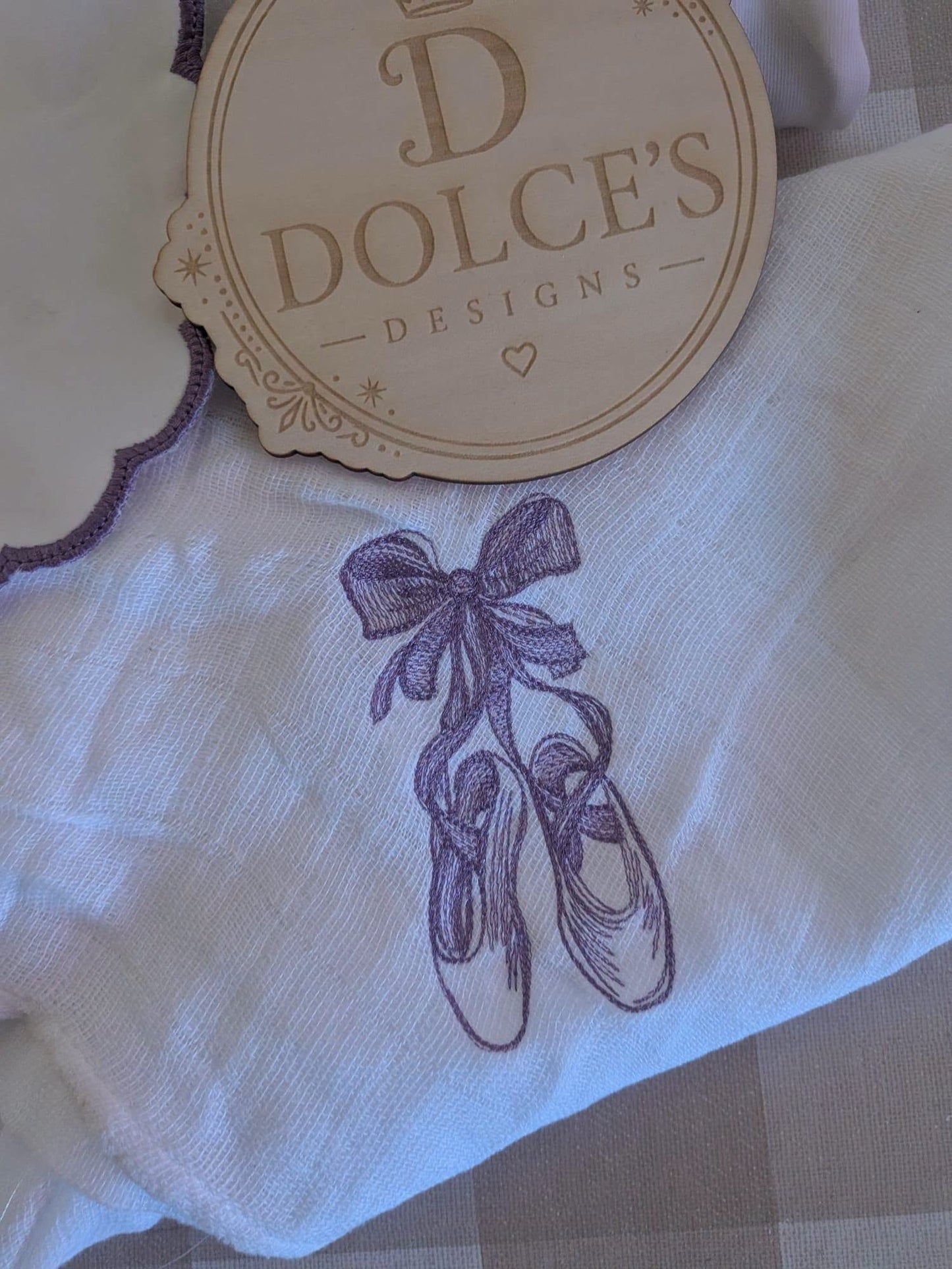 Personalised Ballet Baby 3 Piece Set – Embroidered Babygrow, Bib & Muslin