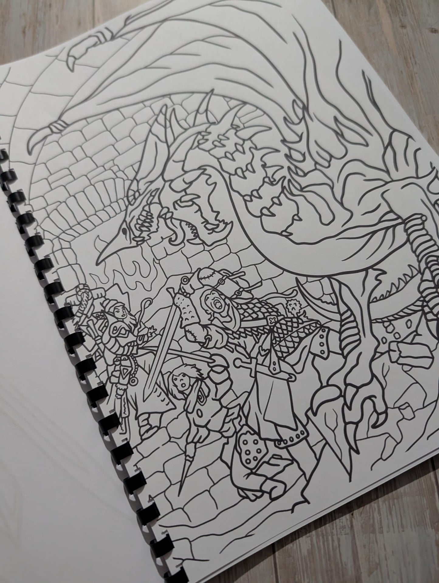 Fantasy Role Playing Colouring Book A4 | Dungeon Adventure Colouring Book | 20+ Pages | Adult Fantasy Colouring Book | Printed in UK