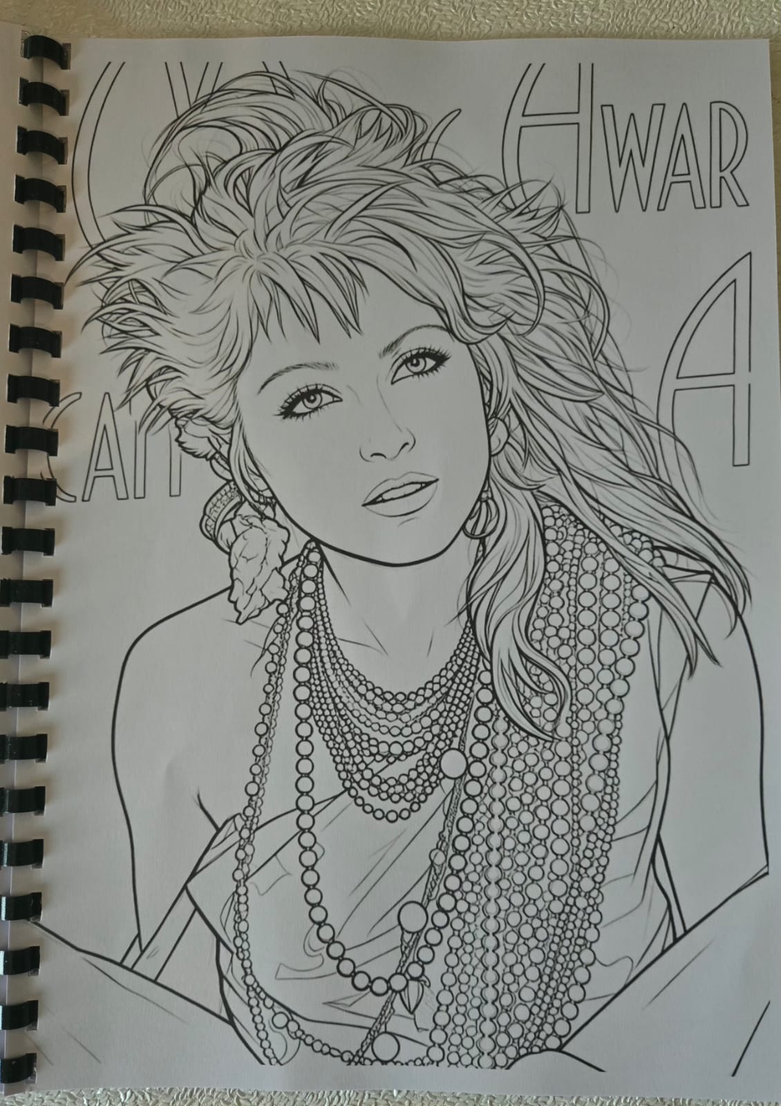 80s Mixtape colouring book interior page