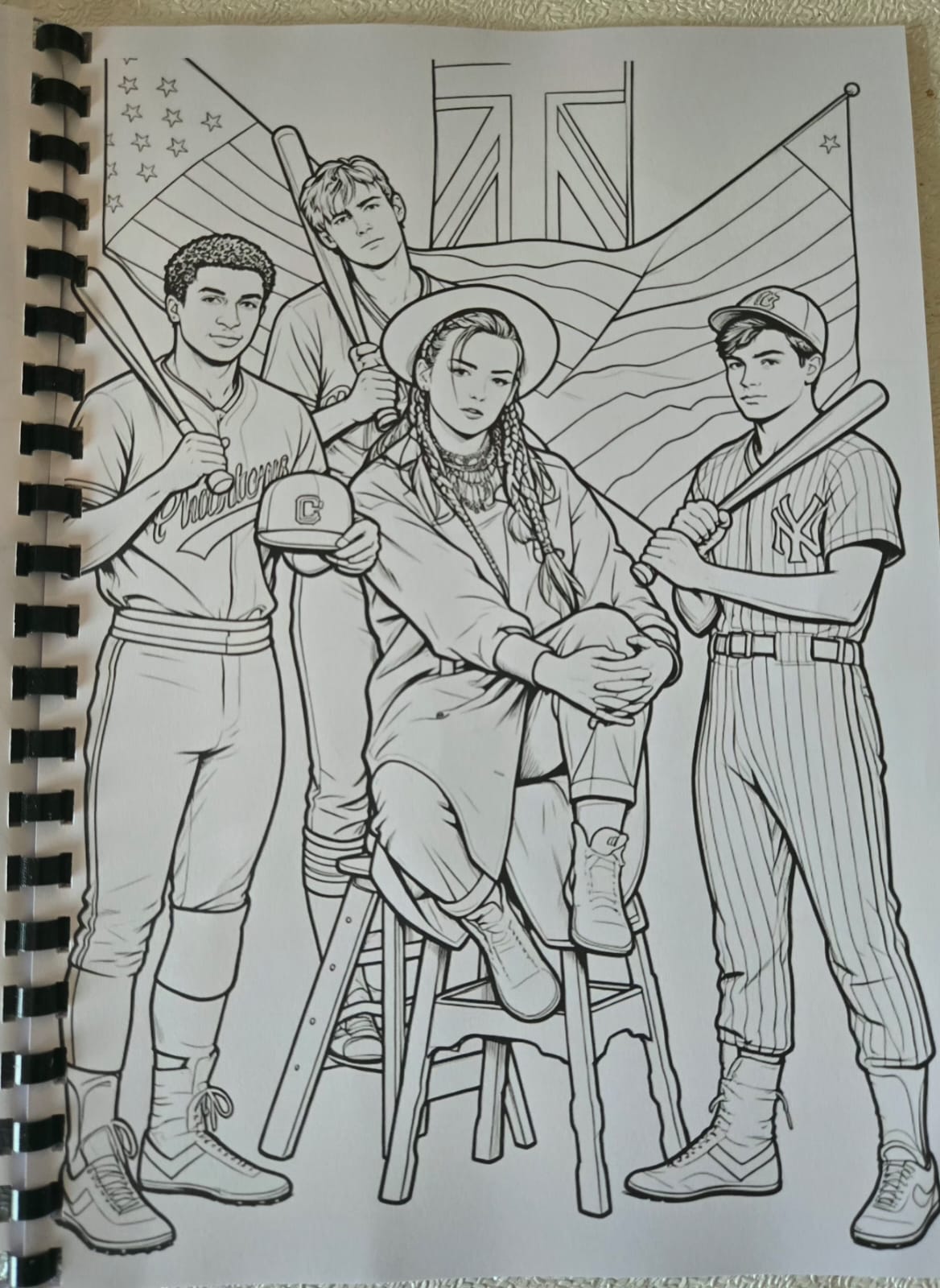 80s Mixtape colouring book interior page