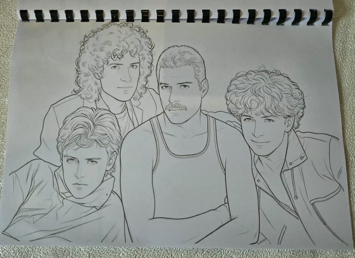 80s Mixtape colouring book interior page