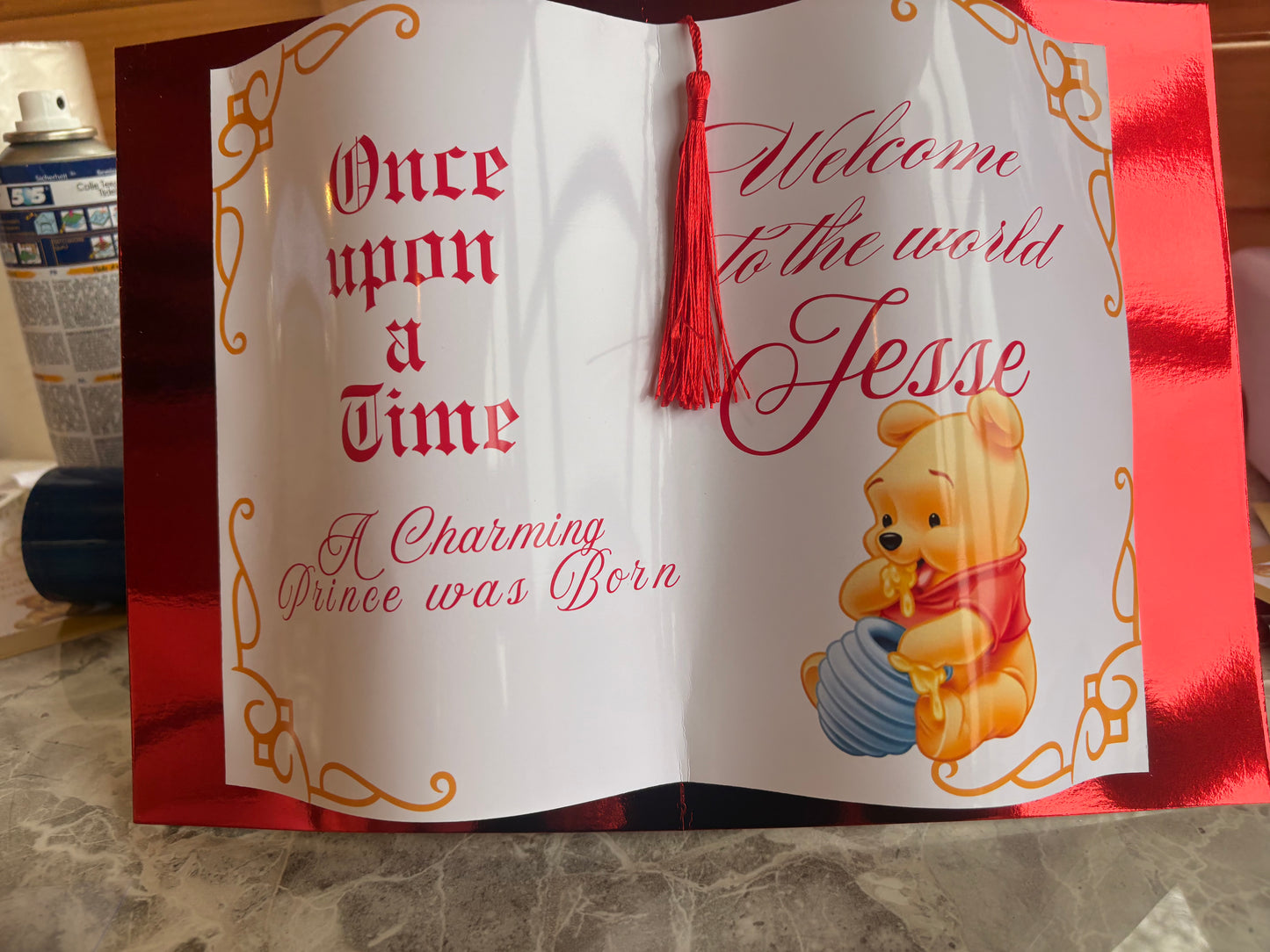 Welcome to the World Baby Photo Prop Book – Pooh Inspired 🧸