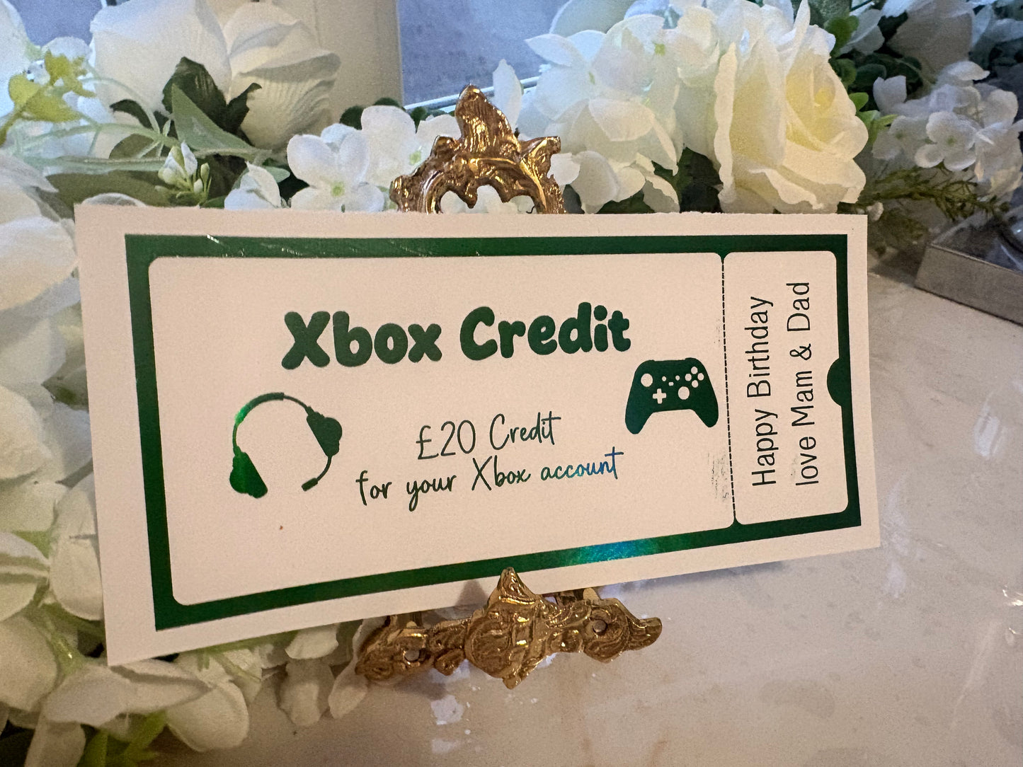 Personalised Gaming Credit Foil Ticket 🎮🎟️