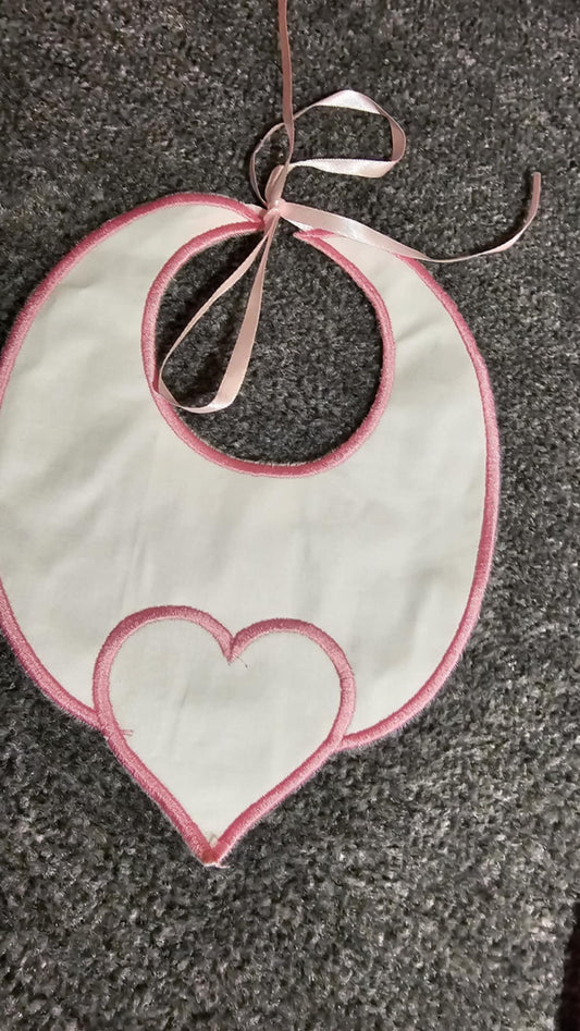 Heart Handmade Bib  IN STOCK/READY TO POST