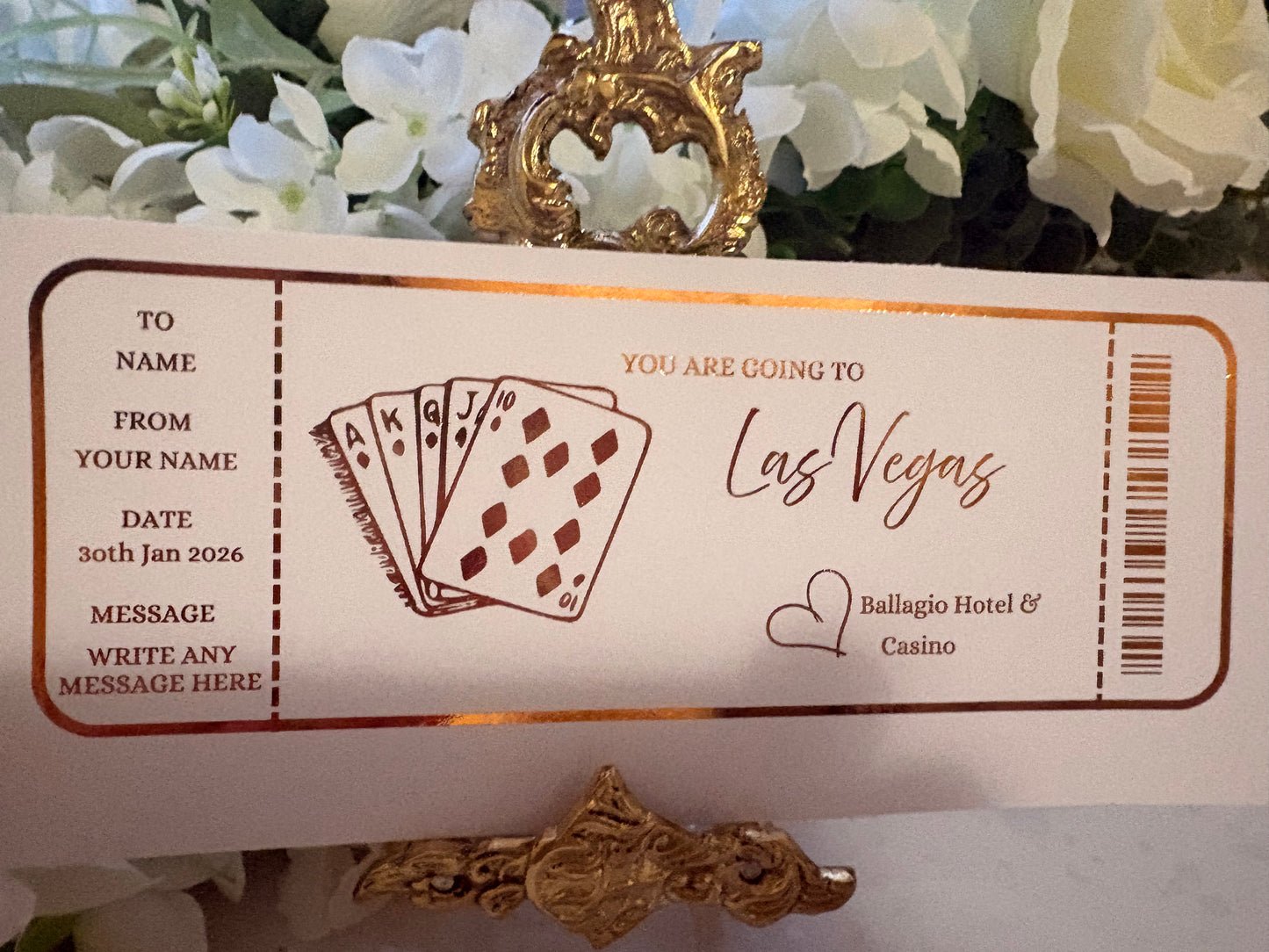 Personalised Las Vegas Foil Ticket 🎰✈️