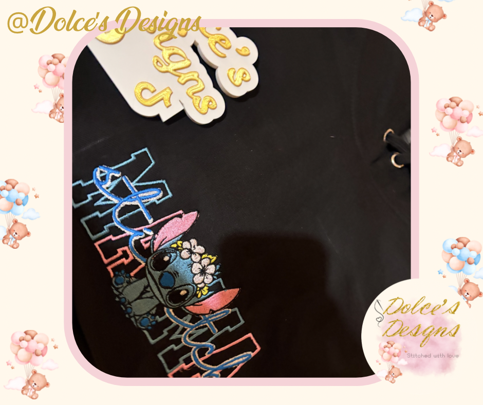 💙 Personalised Stitch Mama Hoodie | Embroidered Mum Sweatshirt