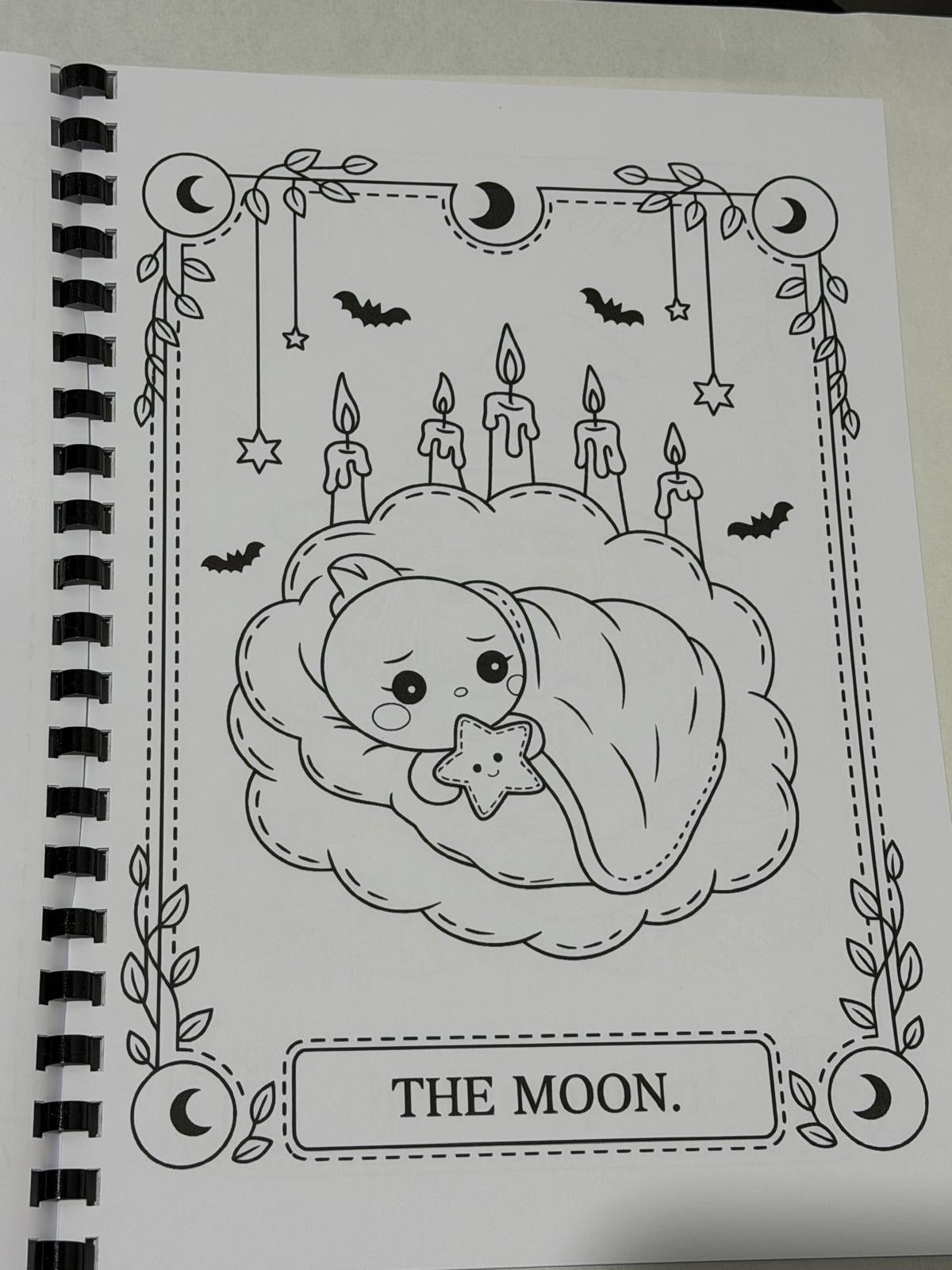 Spooky Cutie Tarot Card Colouring Book – A4 Adult Colouring Book