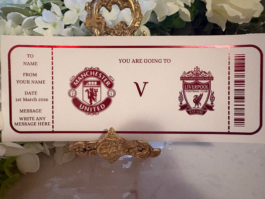 Personalised Football Match Foil Ticke