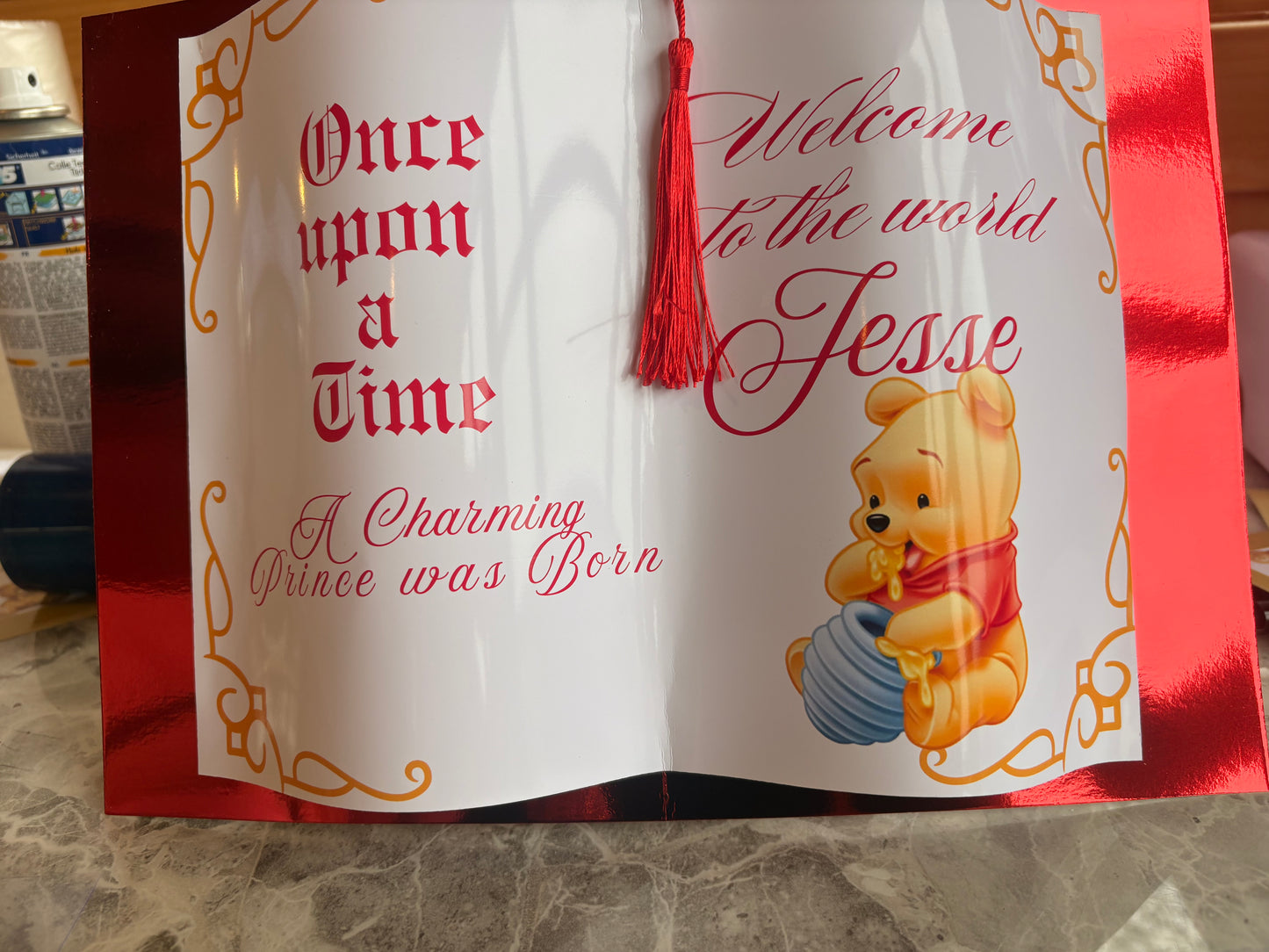 Welcome to the World Baby Photo Prop Book – Pooh Inspired 🧸