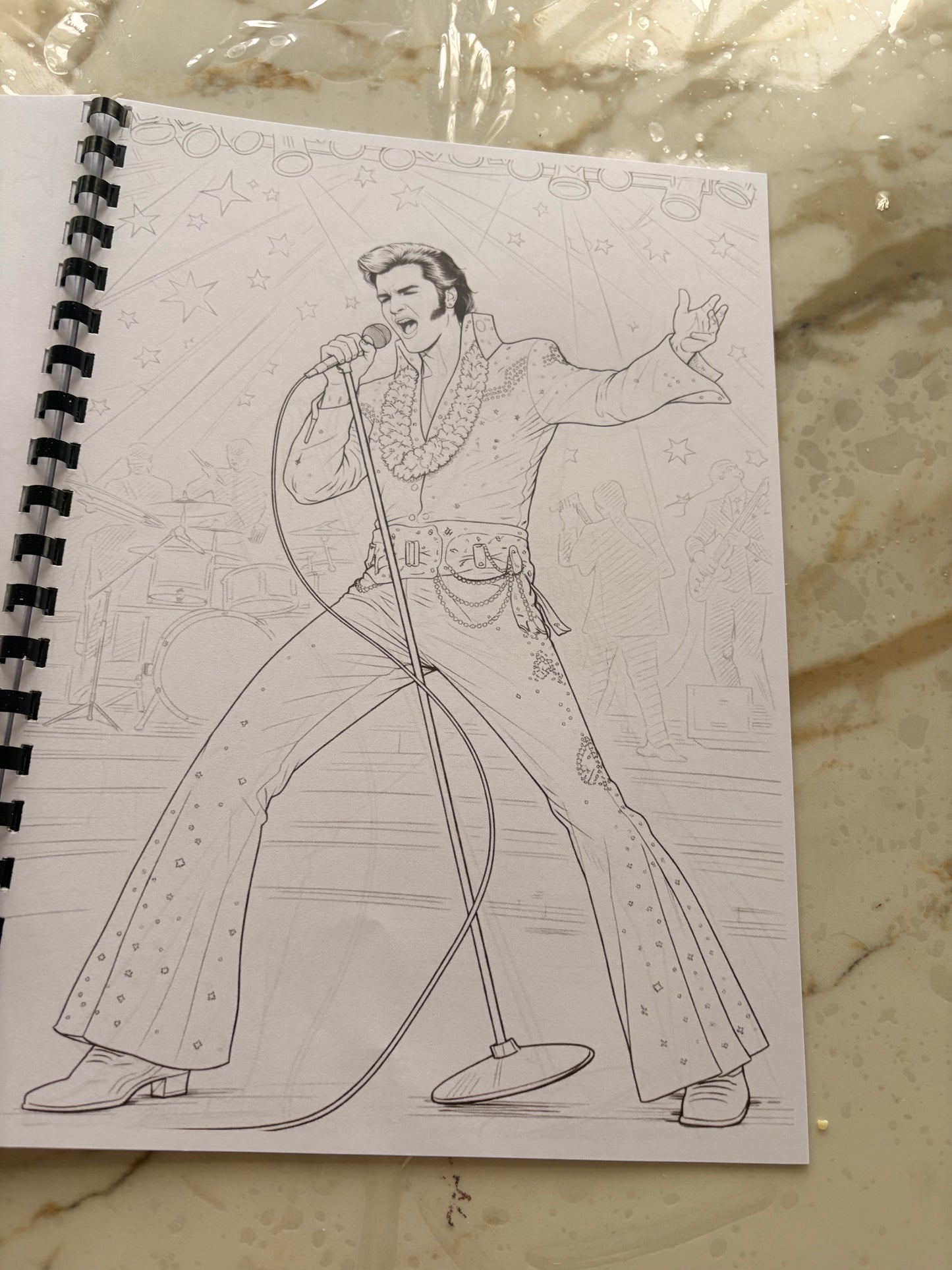 Elvis Inspired Colouring Book – Rock & Roll Icon A4 Line Art | Music Lover Gift | Adult & Teen Colouring Pages