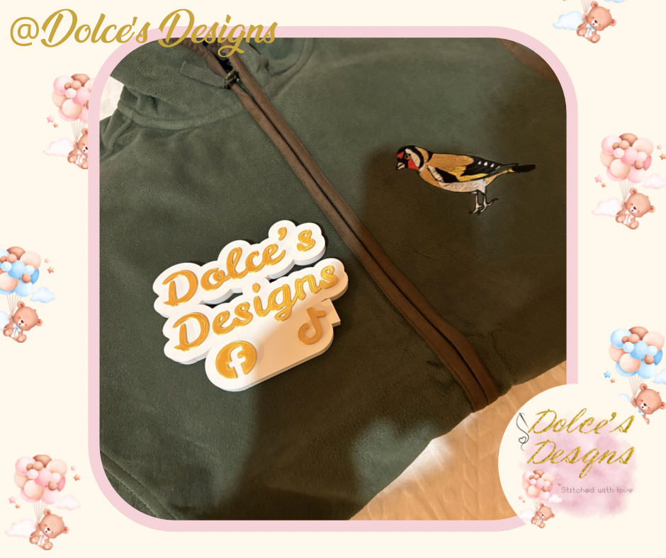 🐦 Embroidered Goldfinch Body Warmer | Personalised Men’s Gilet
