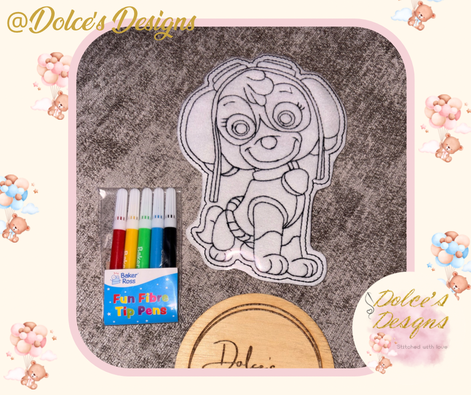 Paw Patrol Embroidered Colouring