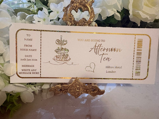 Personalised Afternoon Tea Foil Ticket 🫖✨