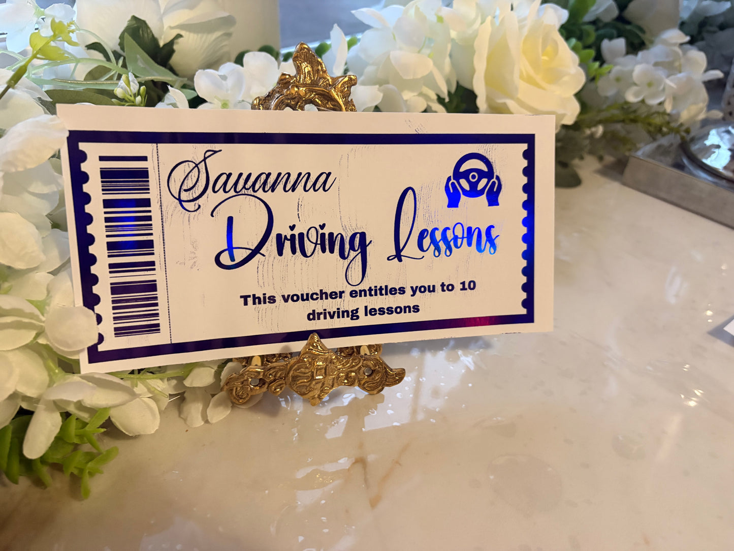 Personalised Driving Lessons Foil Ticket 🚗🎟️