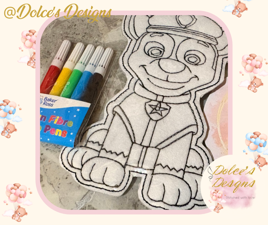 Paw Patrol Embroidered Colouring