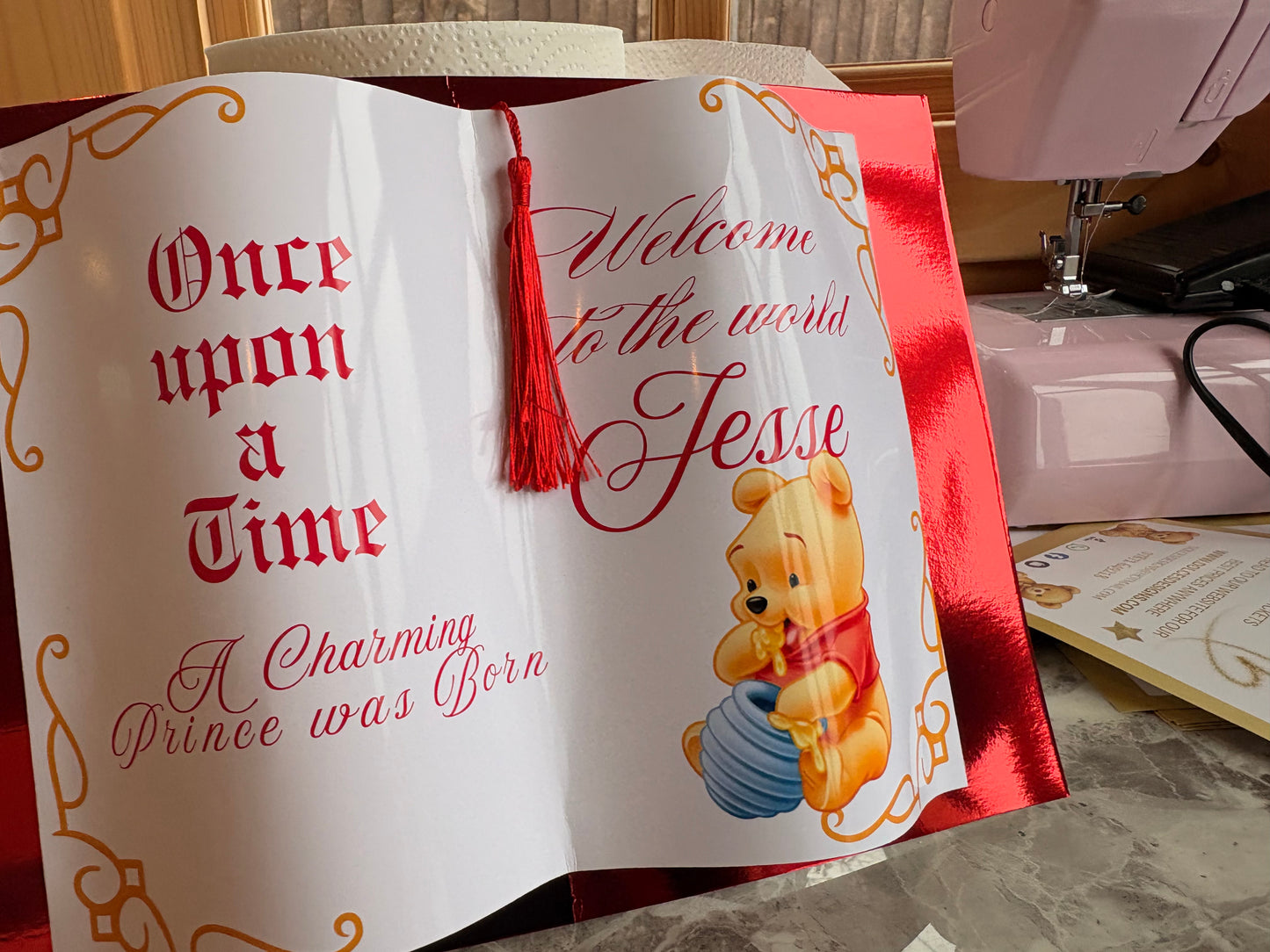 Welcome to the World Baby Photo Prop Book – Pooh Inspired 🧸