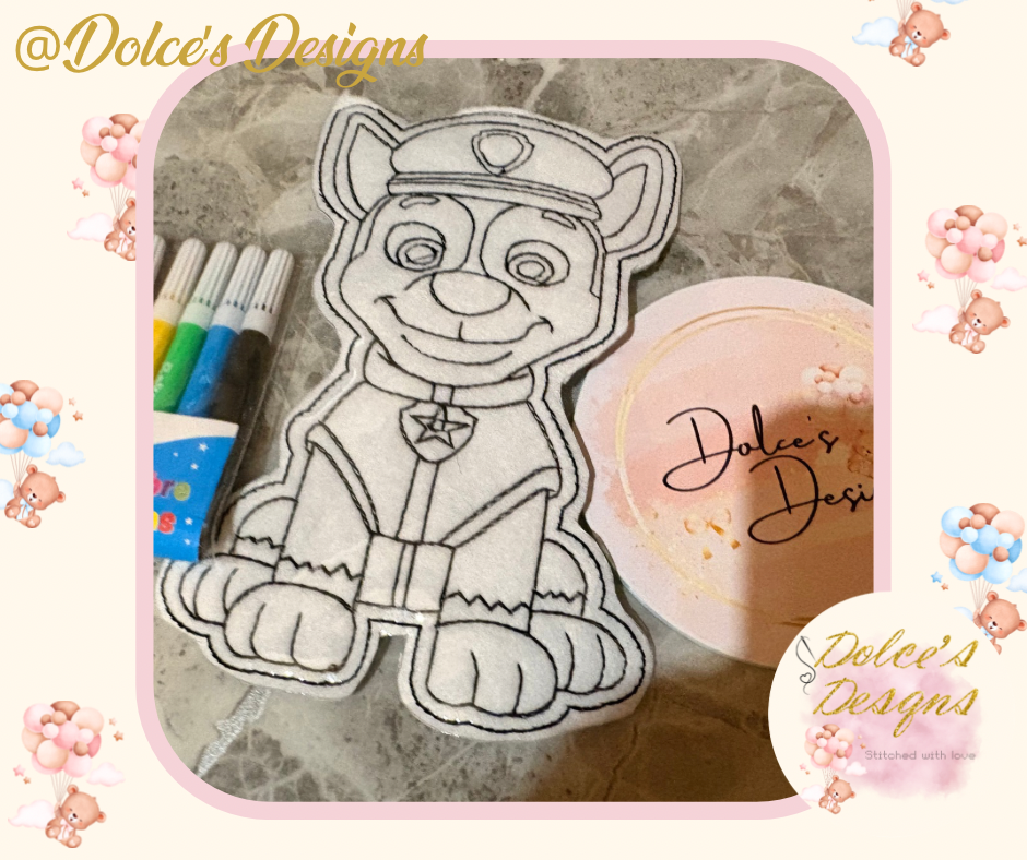 Paw Patrol Embroidered Colouring
