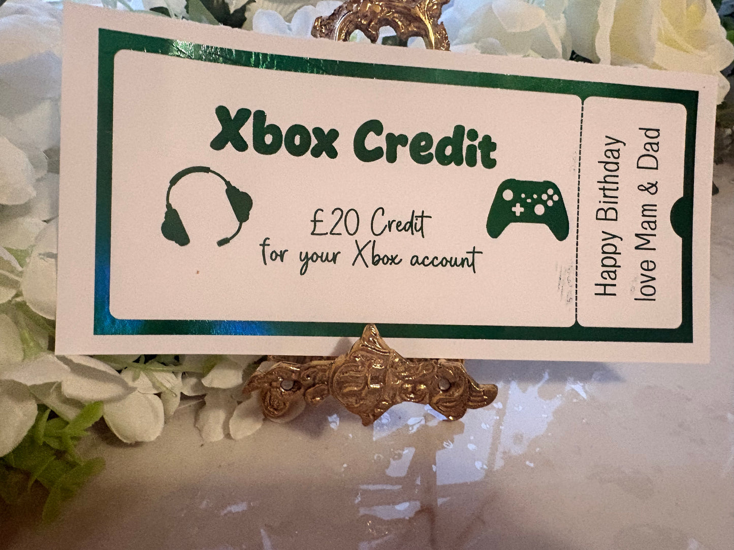 Personalised Gaming Credit Foil Ticket 🎮🎟️