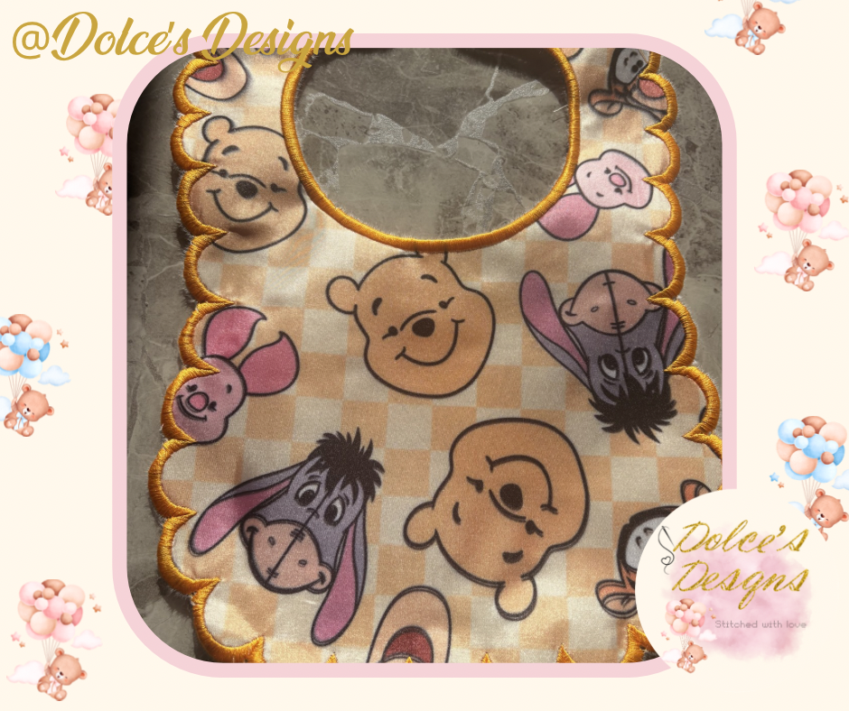 Winnie the Pooh Inspired Handmade Baby Bib