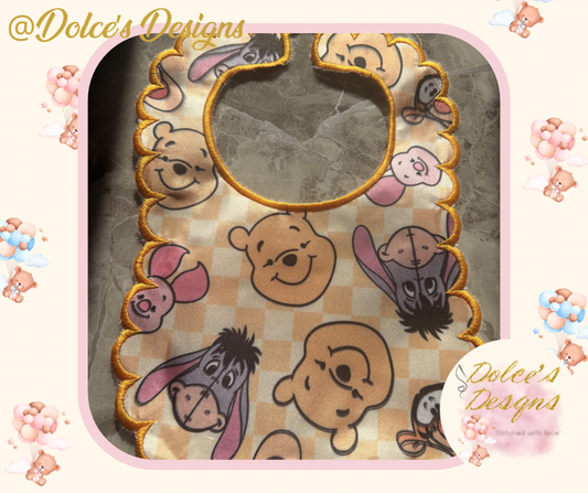 Winnie the Pooh Inspired Handmade Baby Bib