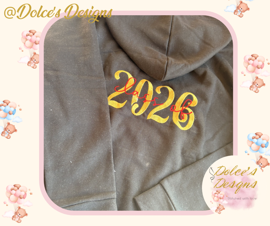 Leavers Hoodie – Scroll Class of 26 -  Personalised Embroidered School Hoodie (Copy)