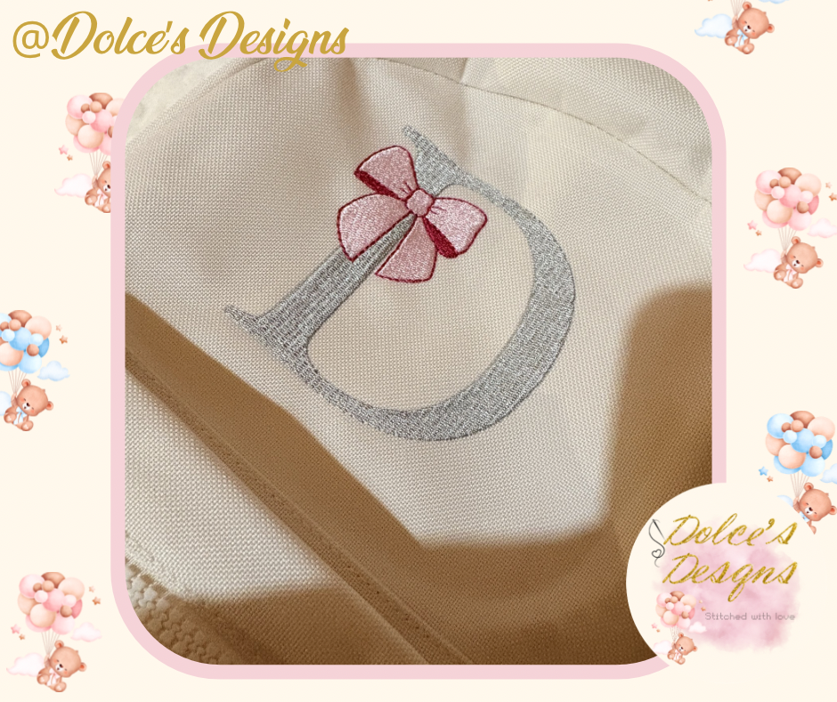 🎀 Personalised Initial Rucksack with Bow Design