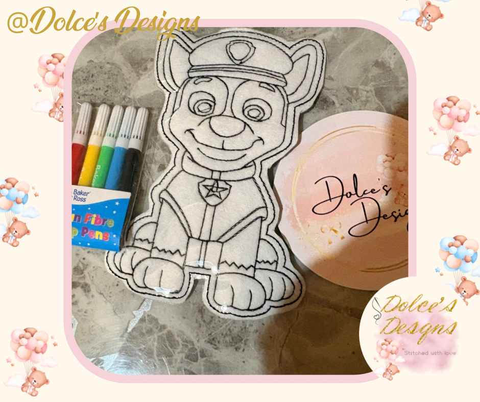 Paw Patrol Embroidered Colouring