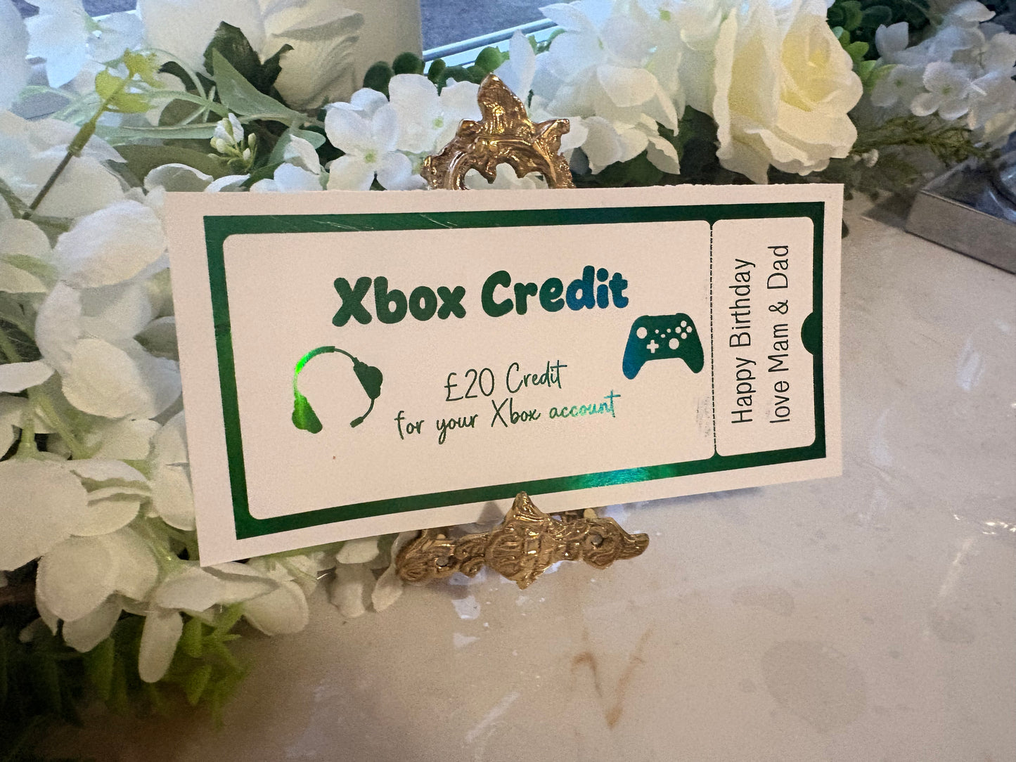 Personalised Gaming Credit Foil Ticket 🎮🎟️