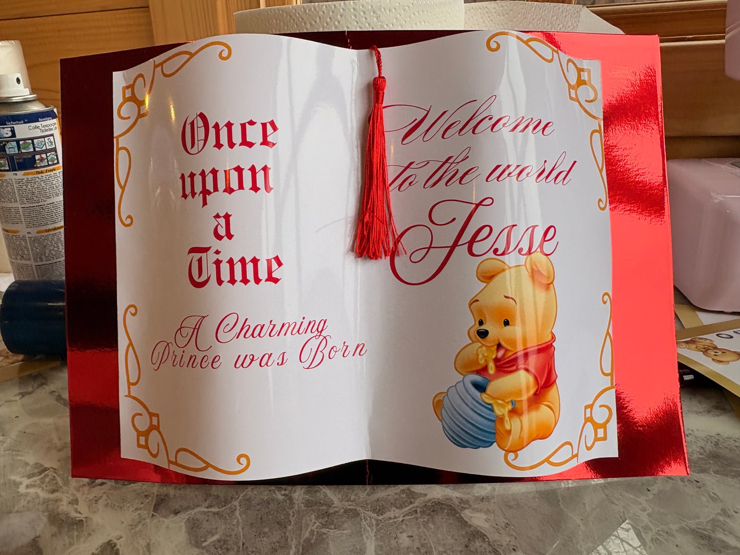 Welcome to the World Baby Photo Prop Book – Pooh Inspired 🧸