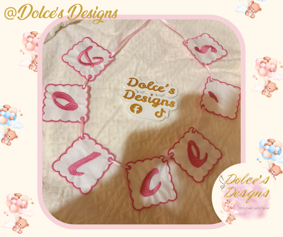 🎀 Personalised Embroidered Name Bunting