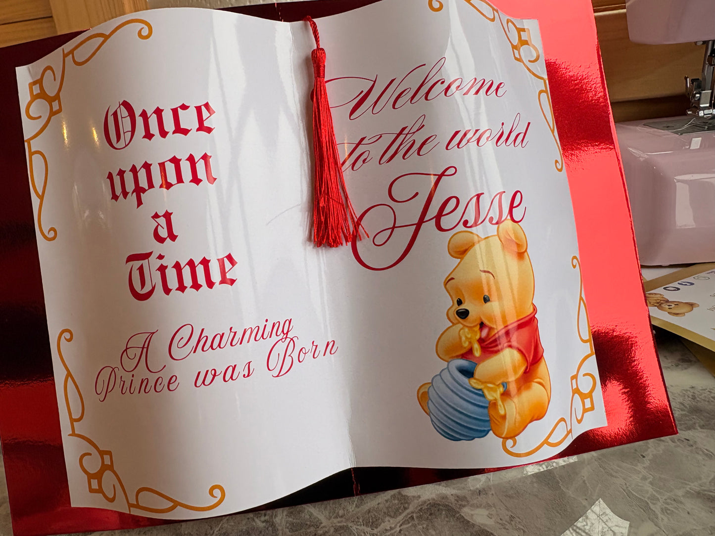 Welcome to the World Baby Photo Prop Book – Pooh Inspired 🧸